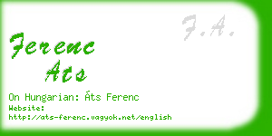 ferenc ats business card