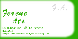 ferenc ats business card